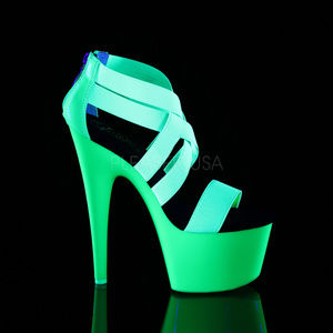 Neon Glow Criss Cross High Heel Shoes